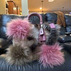 SOLD DO NOT BUY Coach Rogue 30 Upcrafted Shearling Leather Shoulder Bag W